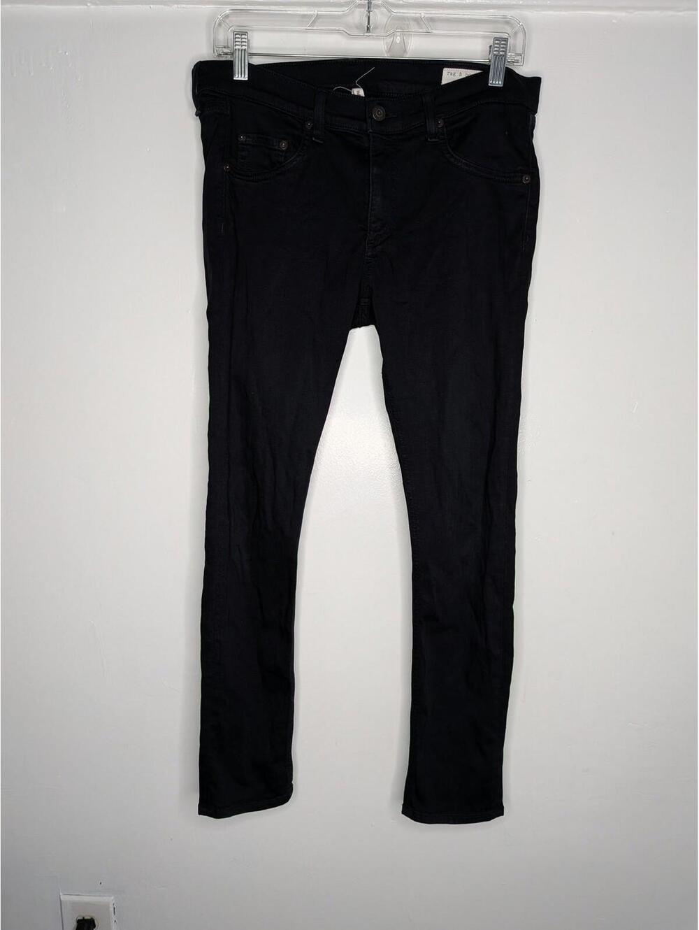 Rag & Bone Capri Jeans Womens 30 Black Slim Stretch Dark Wash Denim Pants
